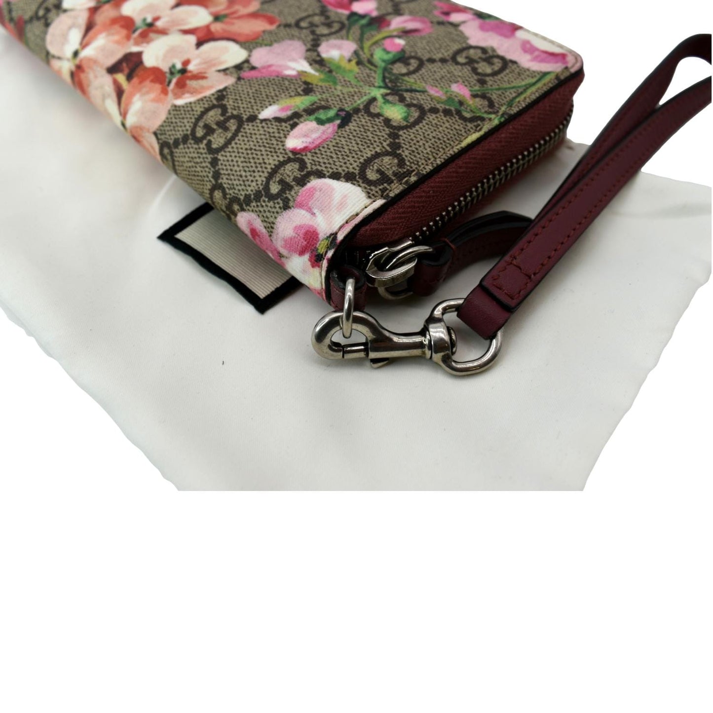 GUCCI Blooms Zip Around GG Canvas Wallet Beige 410076