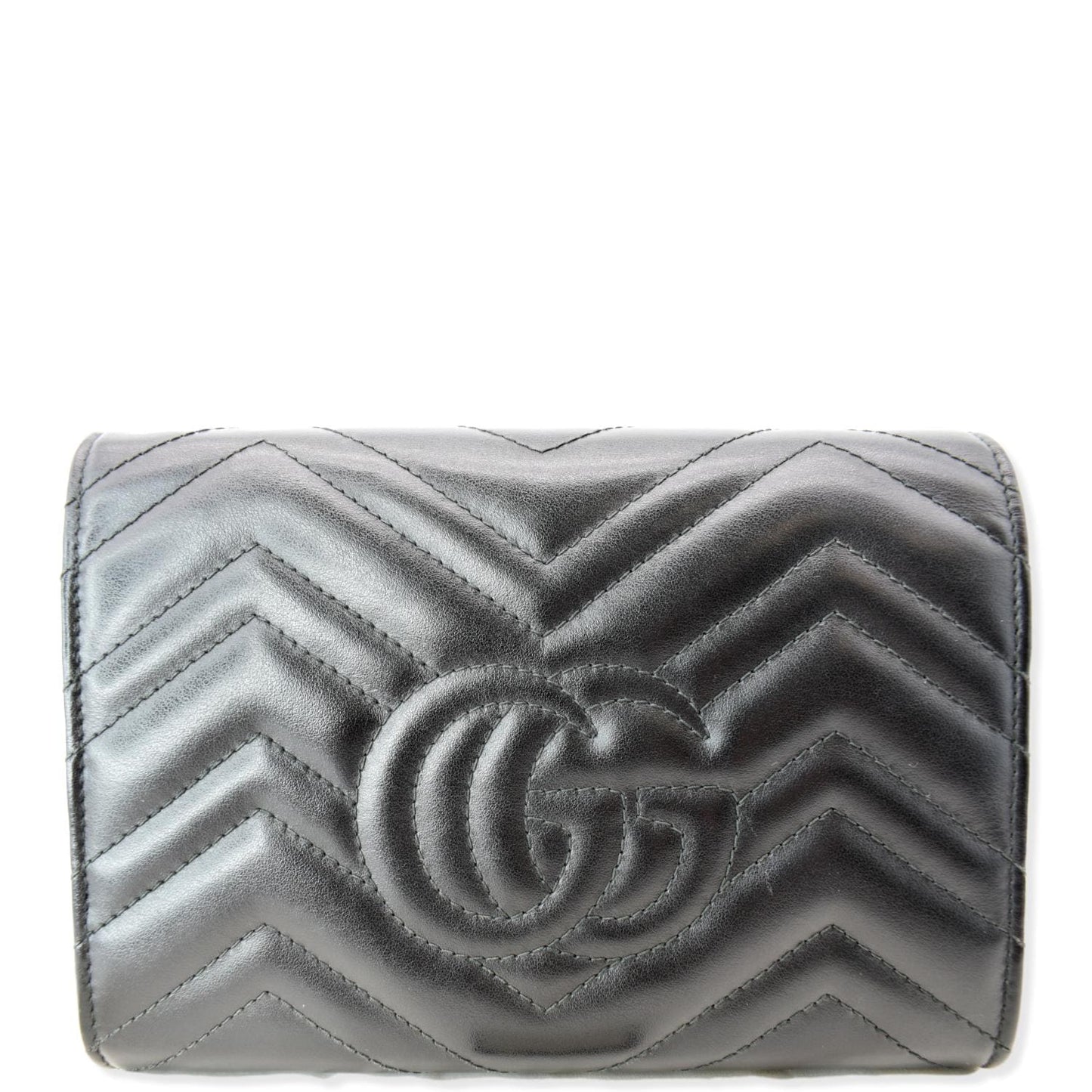 GUCCI GG Marmont Mini Matelasse Leather Crossbody Bag Black 474575