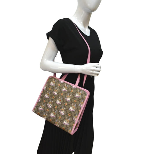 GUCCI Children's Yuko Higuchi GG Supreme Tote Bag Pink 630542