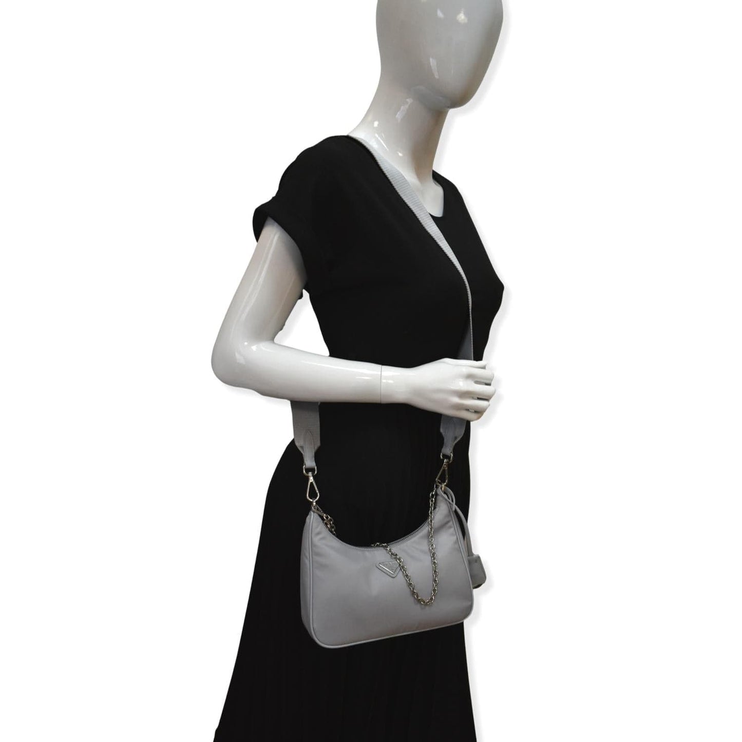 PRADA Re-Edition 2005 Nylon Shoulder Bag Grey - Hot Deals