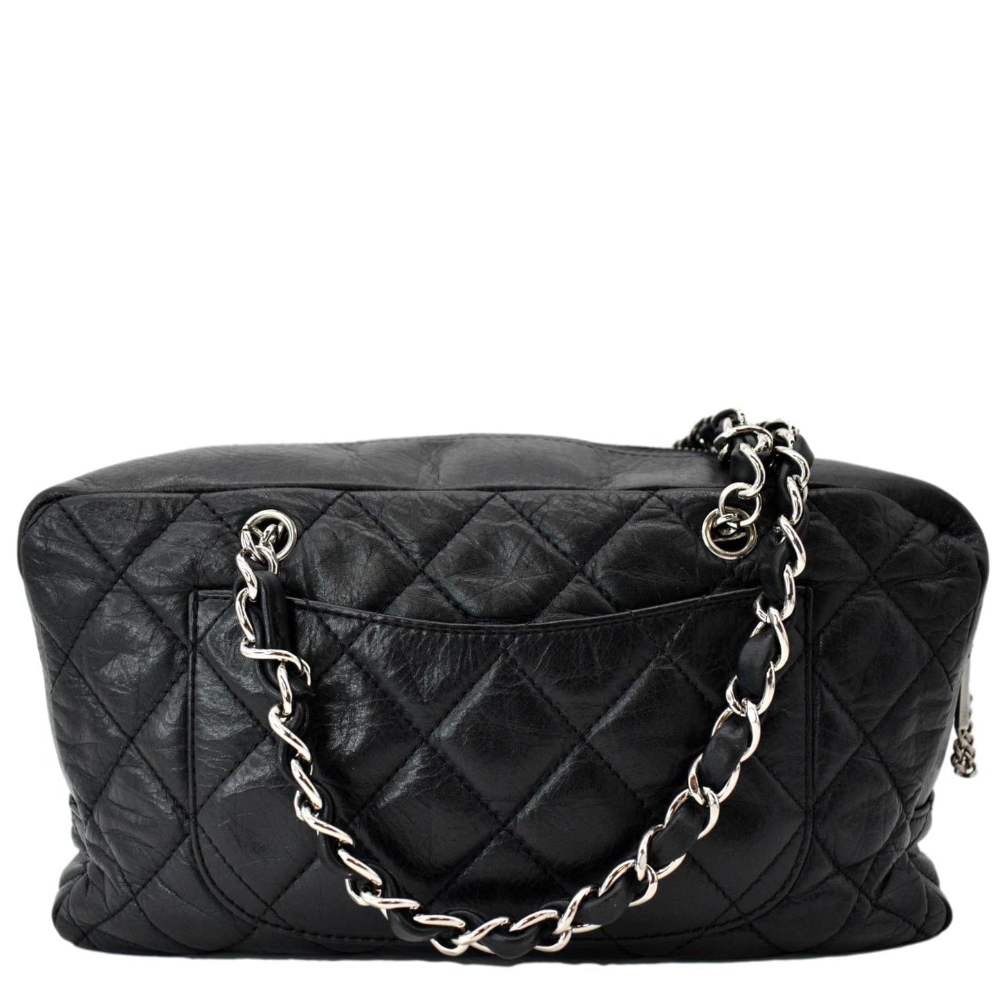 CHANEL  Leather Chain Shoulder Bag Black