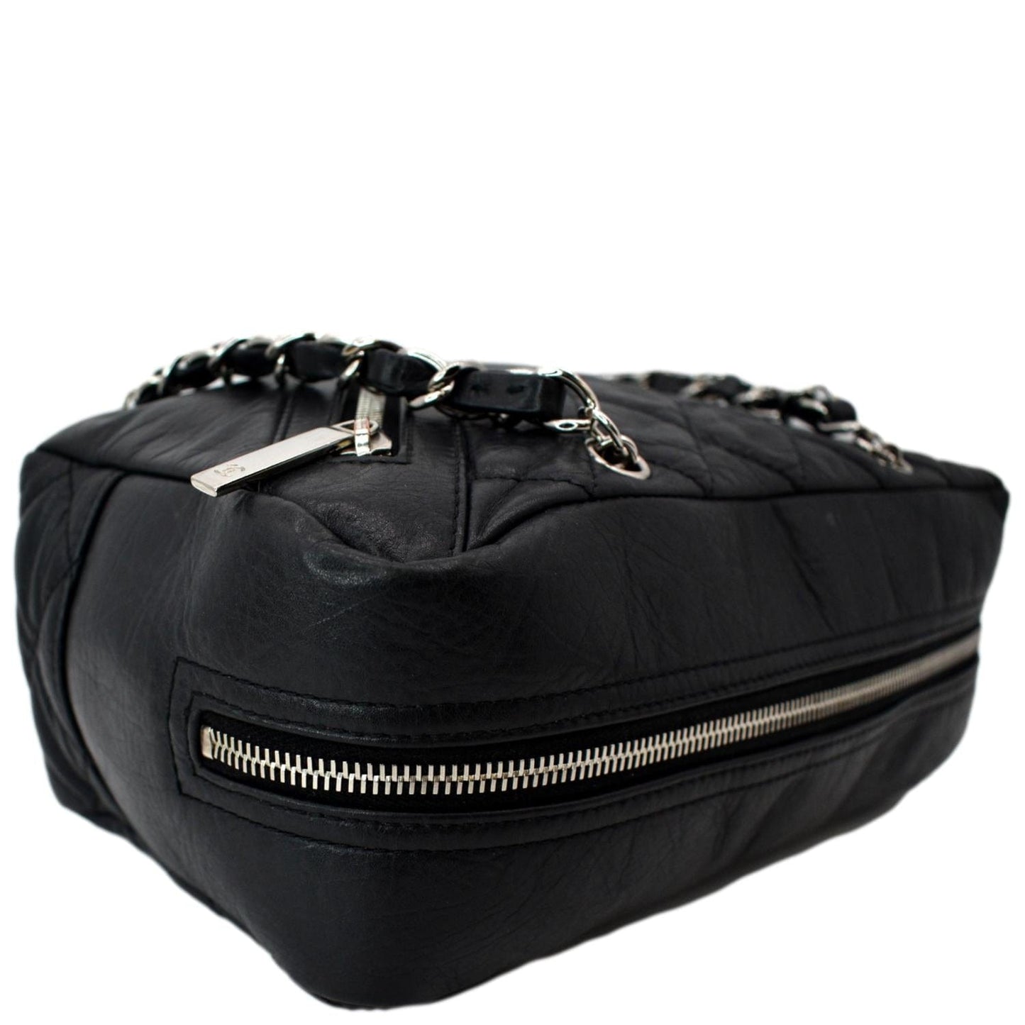 CHANEL  Leather Chain Shoulder Bag Black