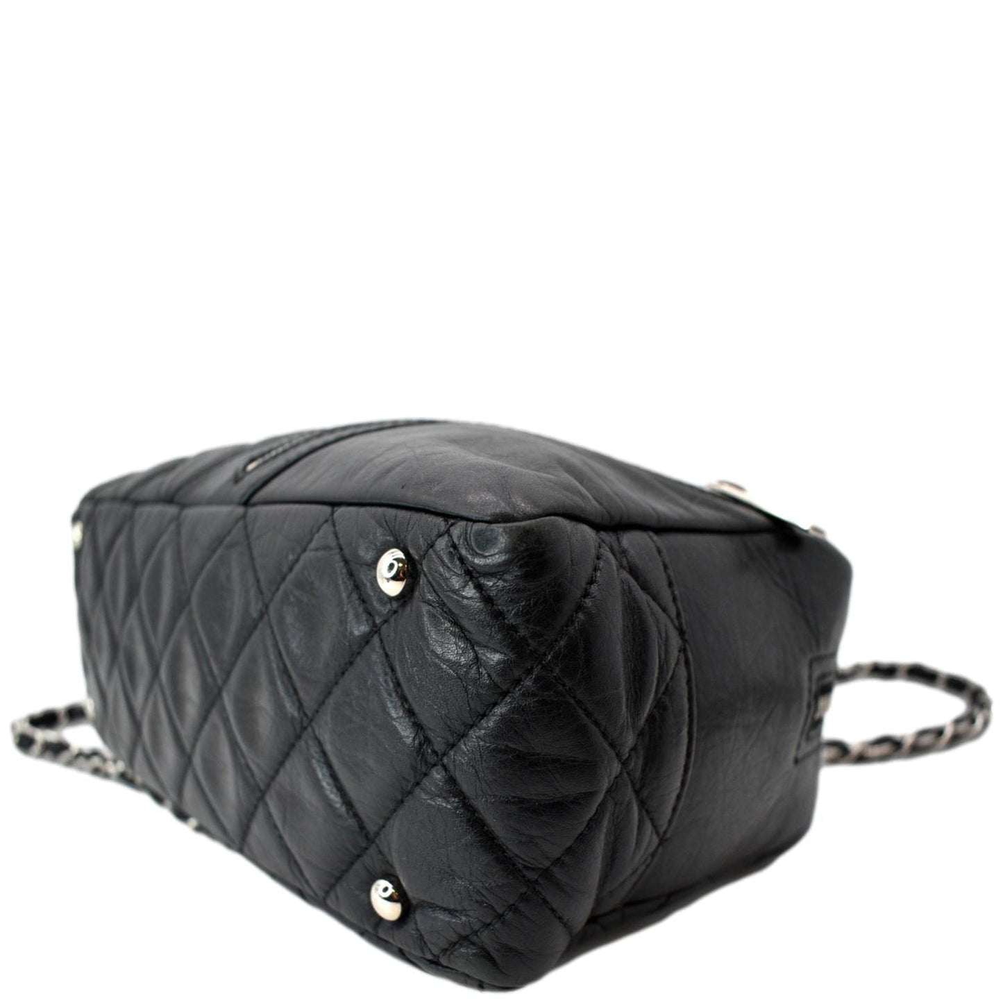 CHANEL  Leather Chain Shoulder Bag Black