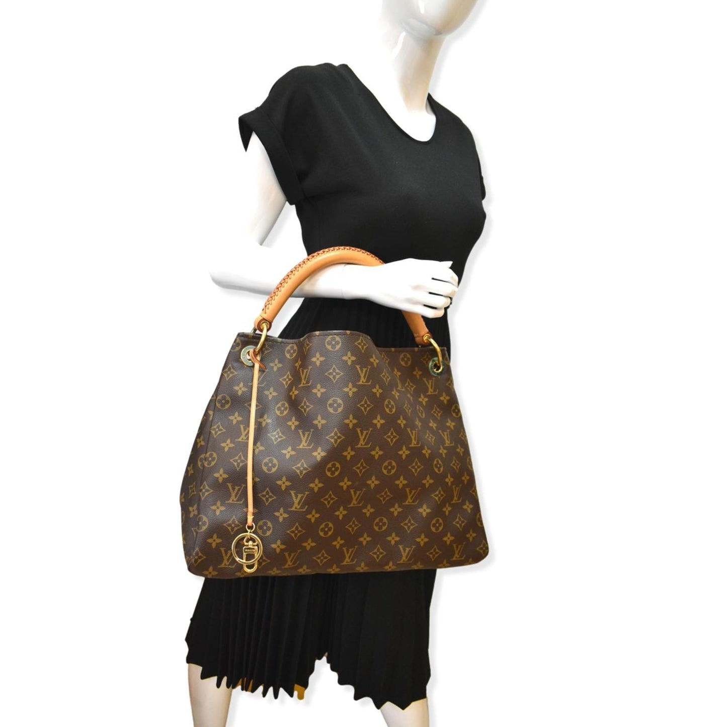 Louis Vuitton Artsy MM Monogram Canvas Hobo Bag Brown