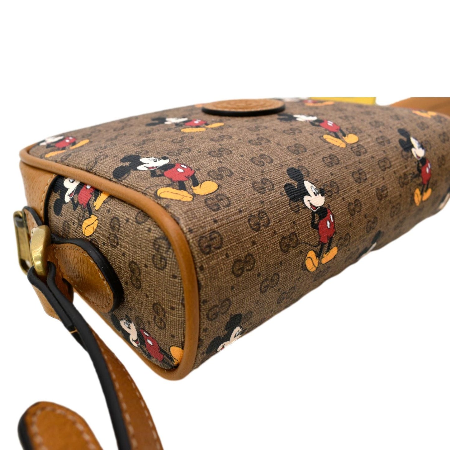 GUCCI x Disney Mickey Mo  GG Supreme Coated Canvas Crossbody Bag Brown 602536