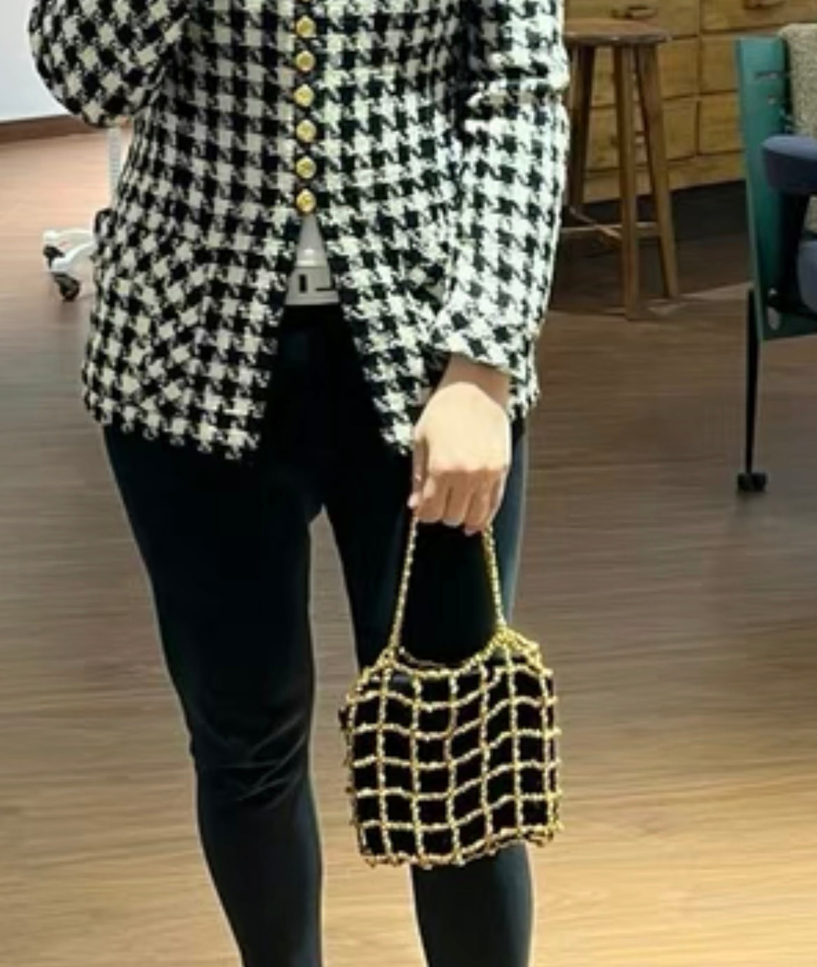 Chanel Minaudière Clutch Rare  Micro Mini Woven Chain Black Satin Satchel