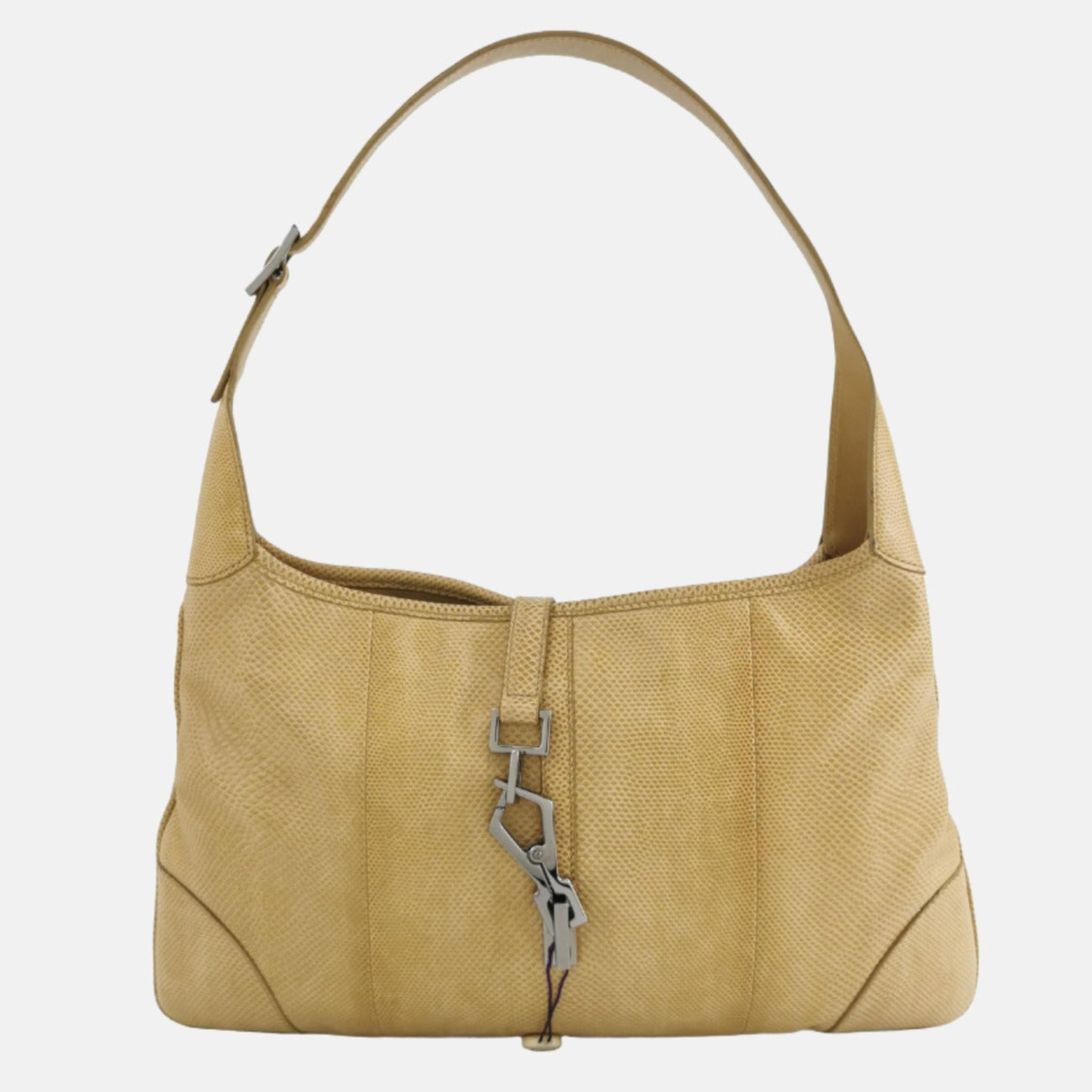 Gucci Jackie Vintage Yellow Gold Exotic Lizard-skin Leather Shoulder Bag
