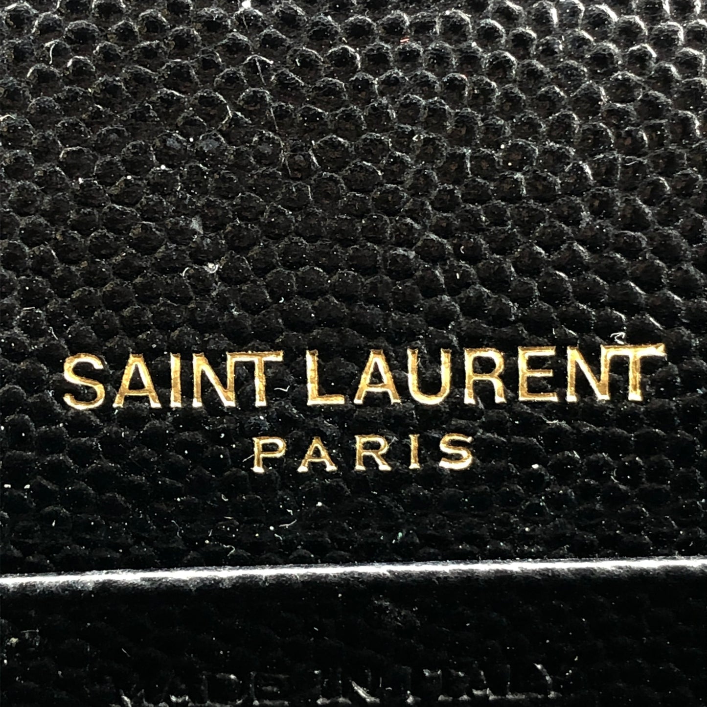 Saint Laurent Envelope Chevron Grain Leather Chain Shoulder Bag Black