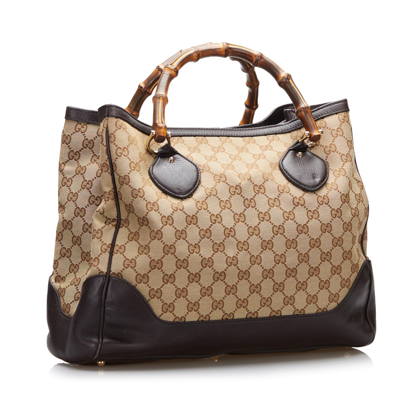 Gucci Bamboo Leather Canvas Tote Style 7