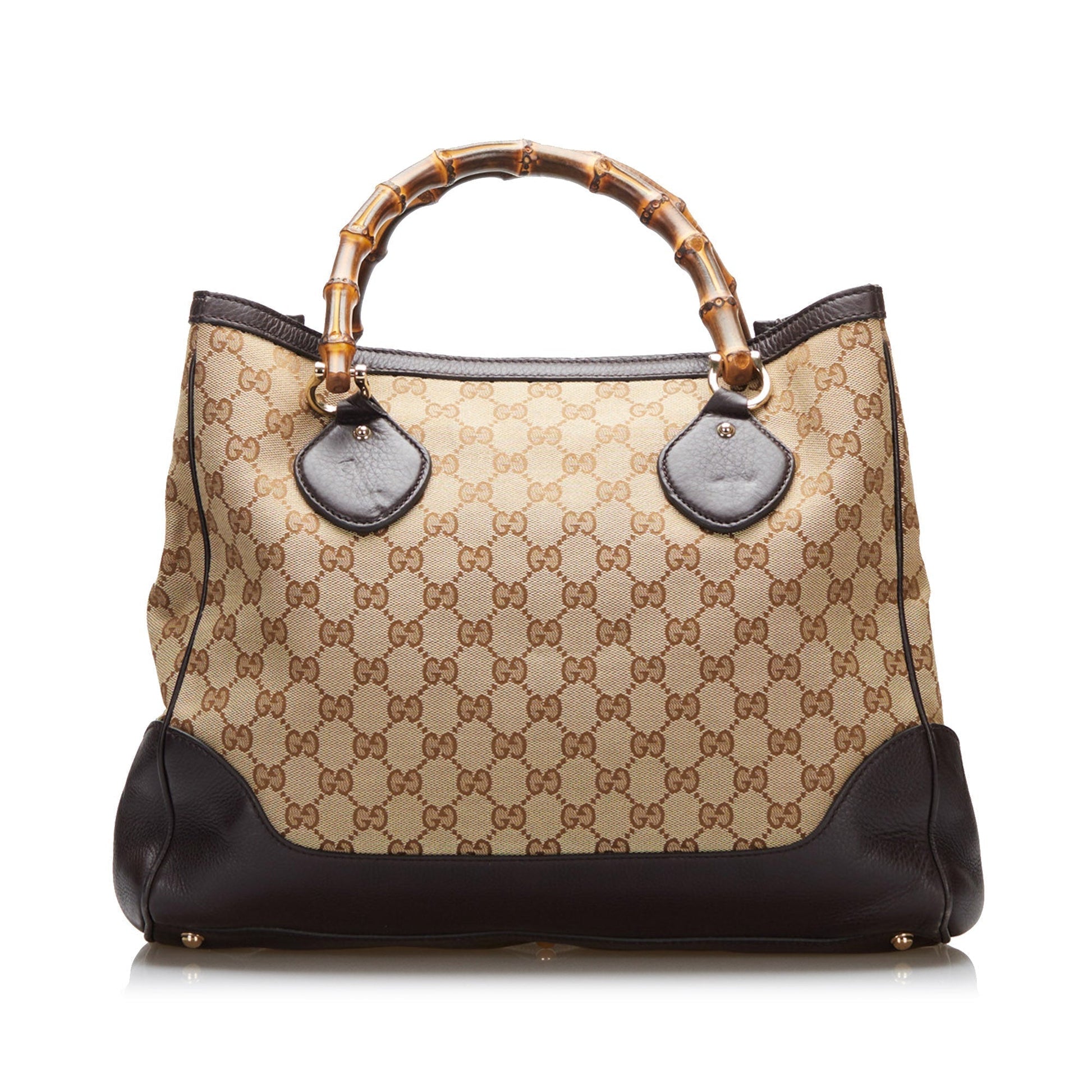 Gucci Bamboo Leather Canvas Tote Style 7