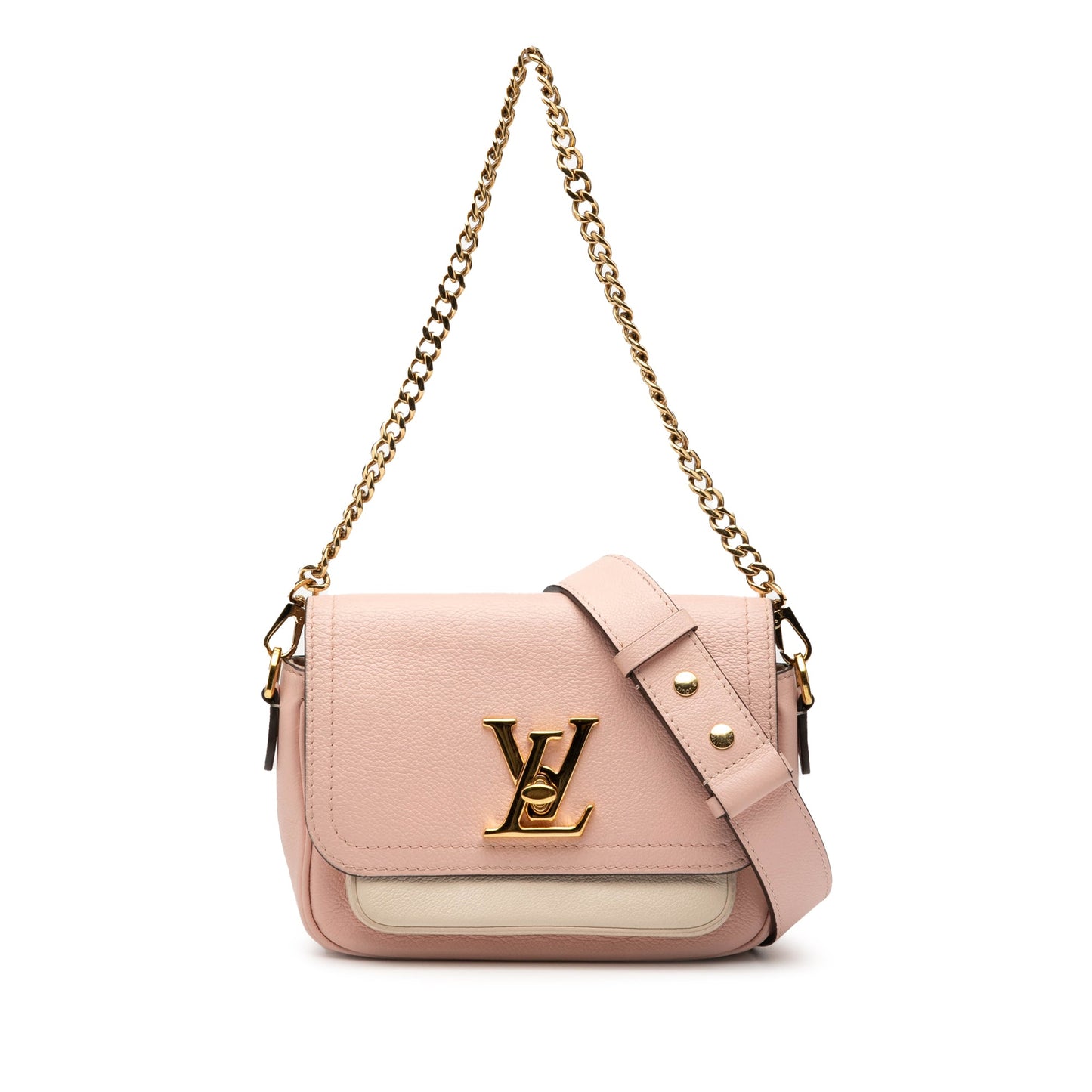 Pink Louis Vuitton Grained Calfskin Lockme Tender Satchel