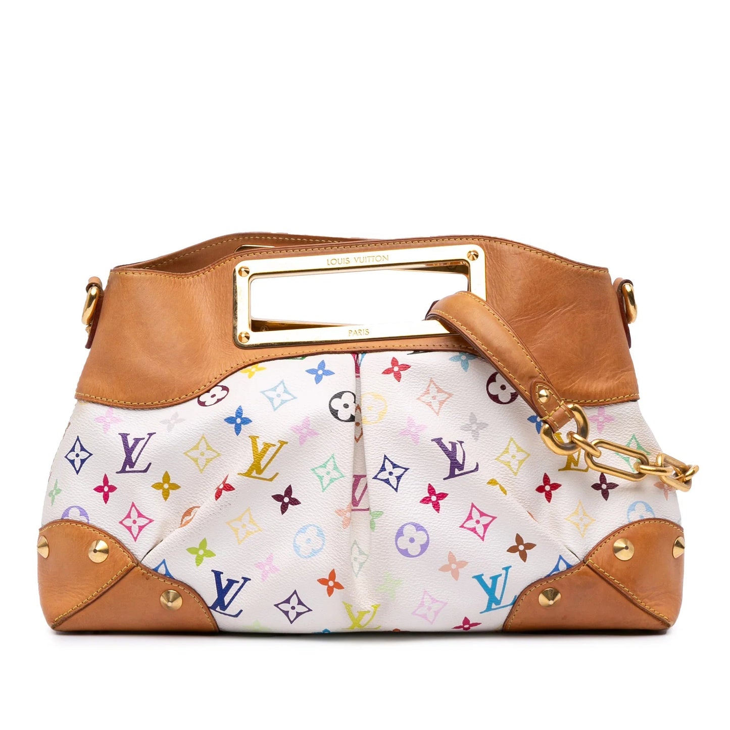 White Louis Vuitton Monogram Multicolore Judy MM Satchel