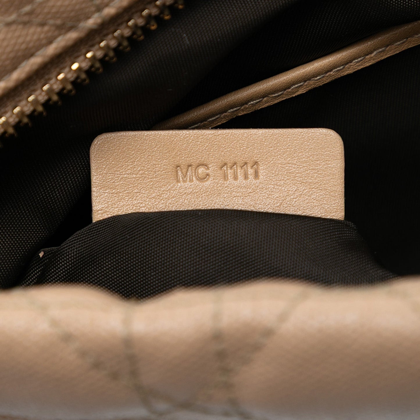 Beige Dior Coated Canvas Cannage Lady Dior Panarea Clutch