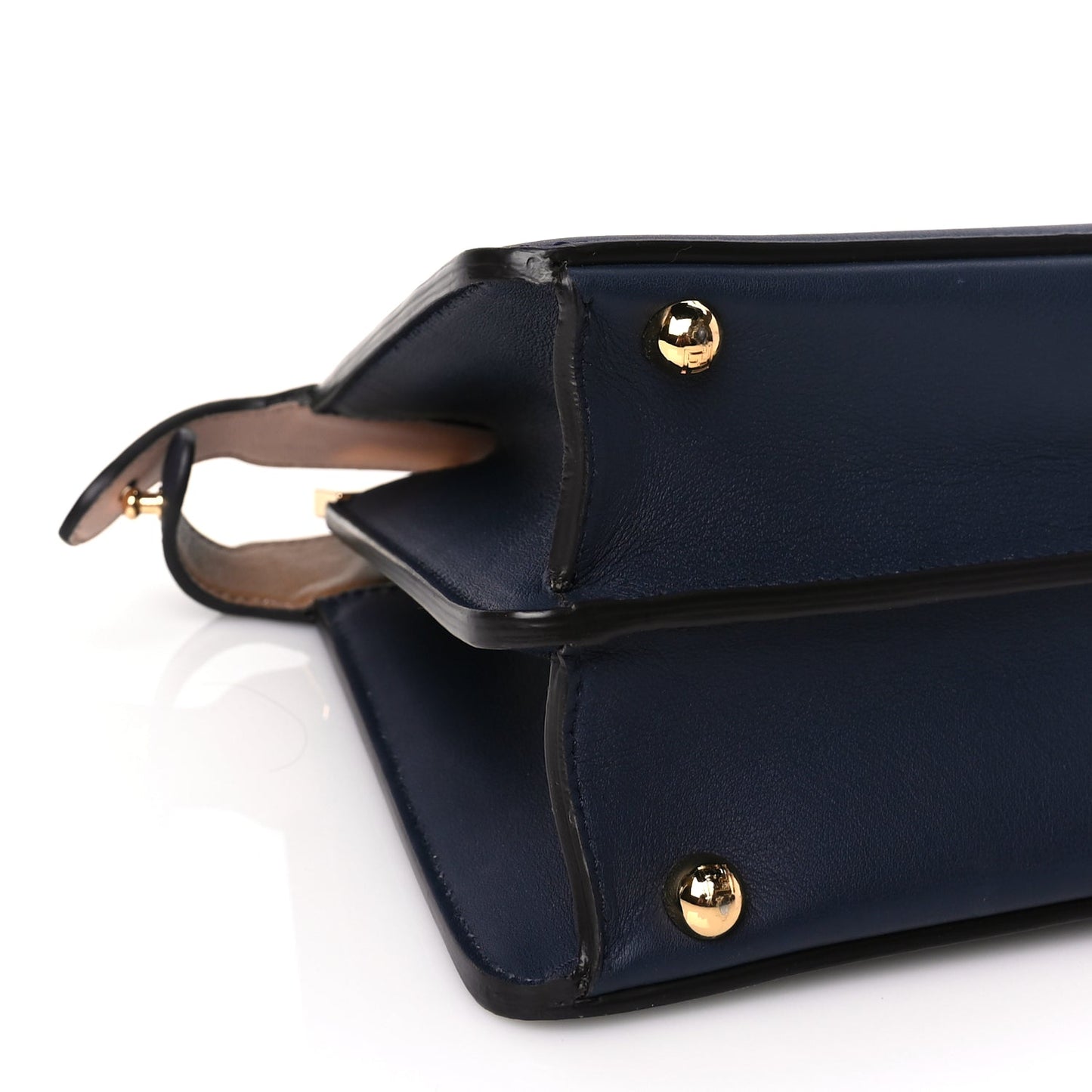 Fendi Vitello Seta Nappa Bi-Color Small Peekaboo I SEE U Satchel Midnight Light Rose Sand
