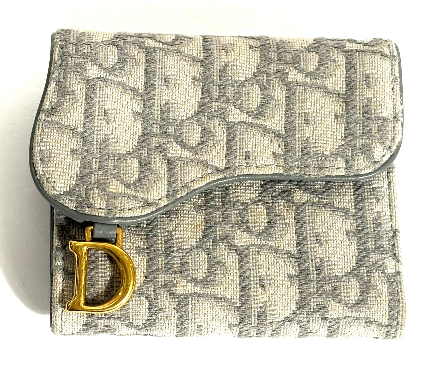 DIOR OBLIQUE SADDLE LOTUS TRI-FOLD WALLET