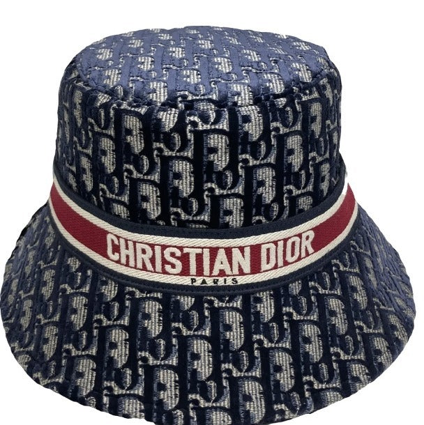 DIOR VELVET OBLIQUE LARGE BRIM BUCKET HAT