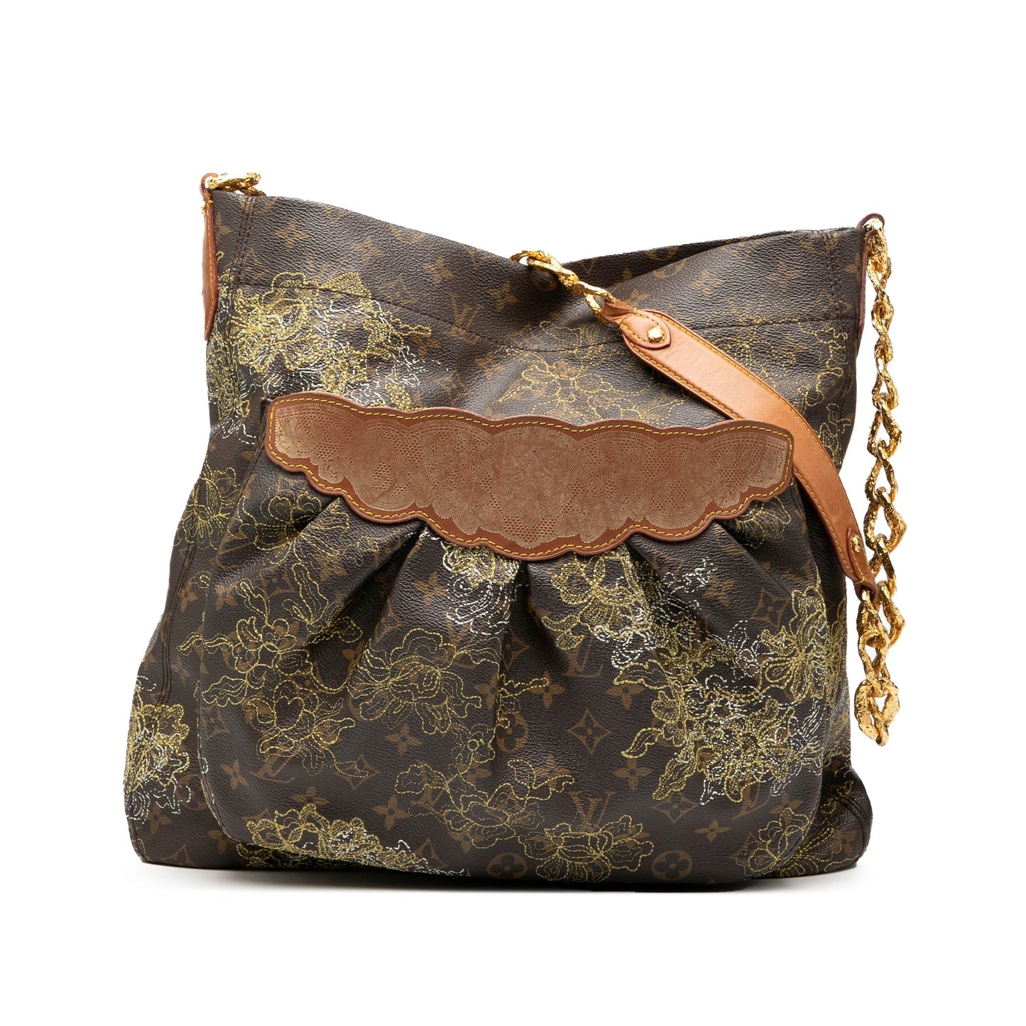 Brown Louis Vuitton Limited Edition Monogram Dentelle Fersen Shoulder Bag