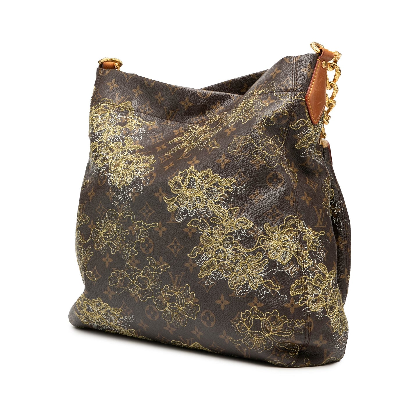 Brown Louis Vuitton Limited Edition Monogram Dentelle Fersen Shoulder Bag