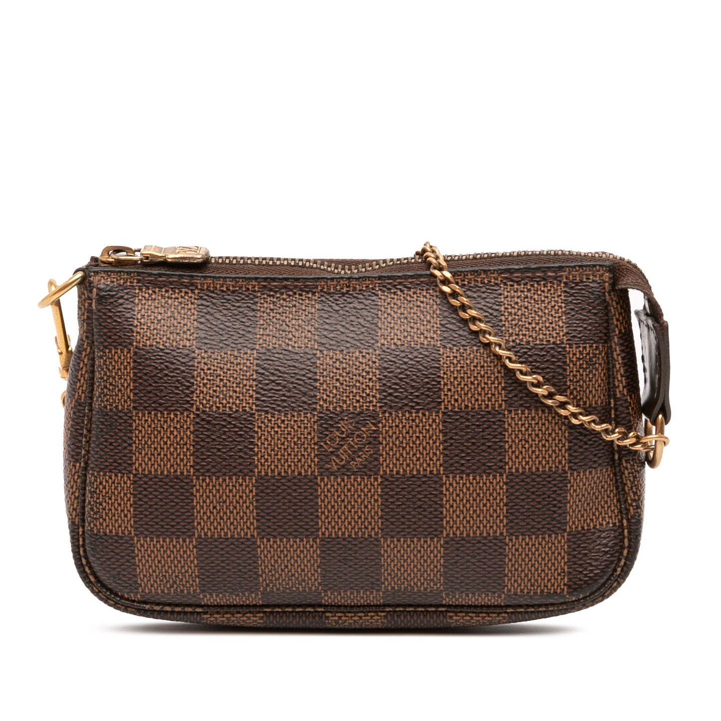 Brown Louis Vuitton Damier Ebene Mini Pochette Accessoires Handbag