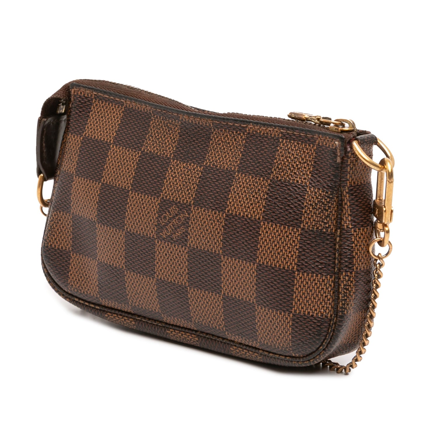 Brown Louis Vuitton Damier Ebene Mini Pochette Accessoires Handbag