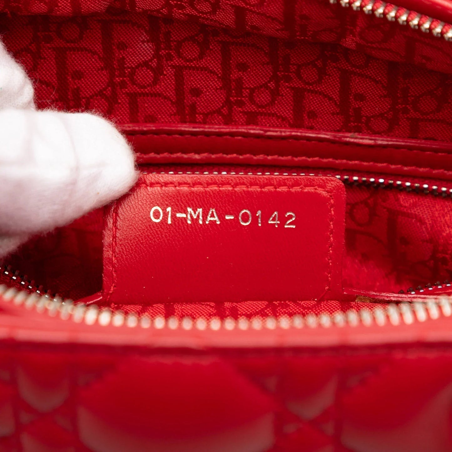 Red Dior Large Lambskin Cannage Lady Dior Satchel