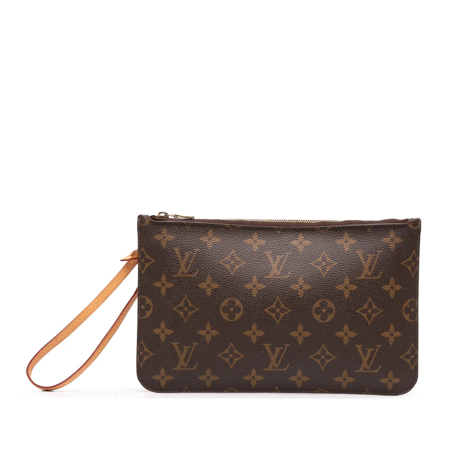 Brown Louis Vuitton Monogram Neverfull Pouch