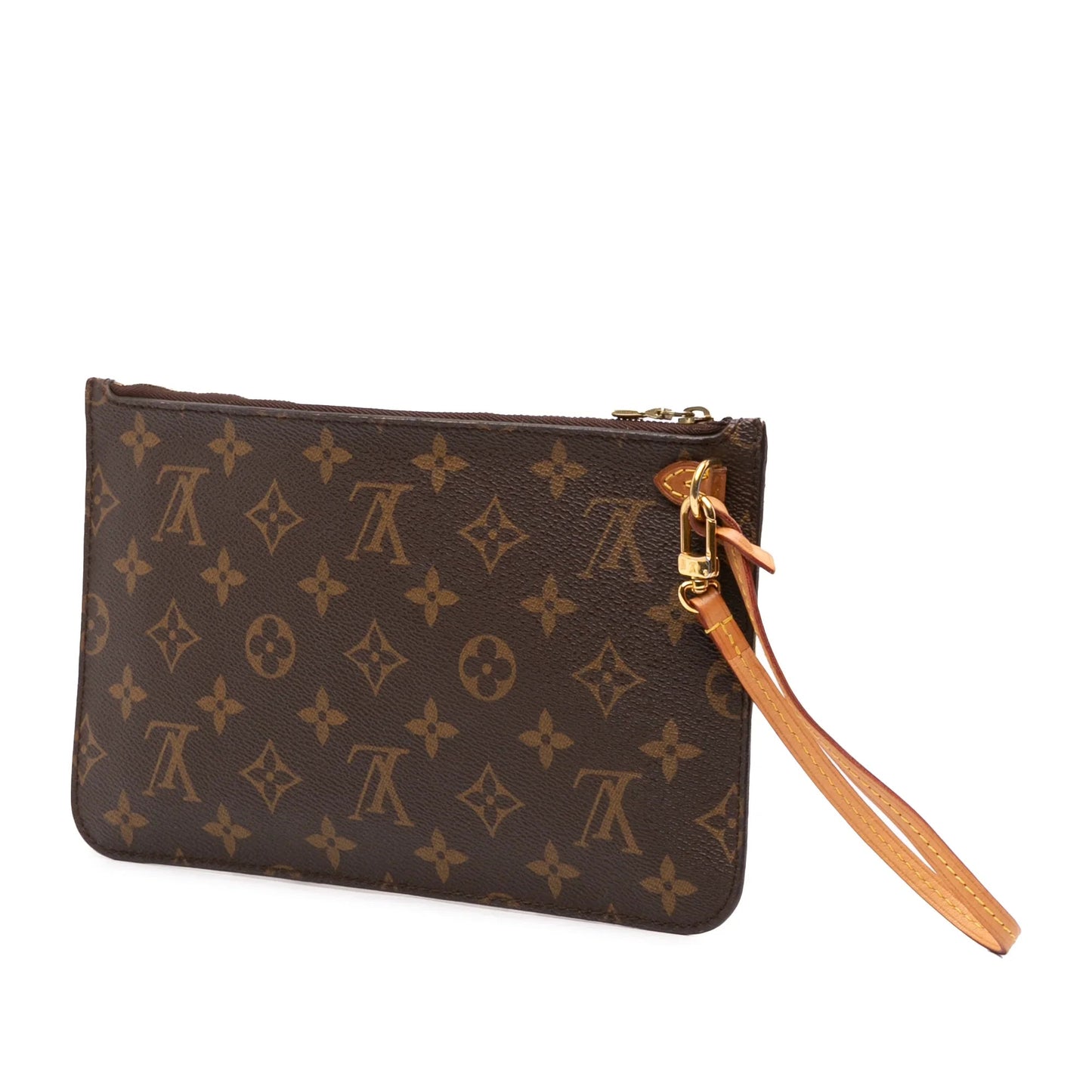 Brown Louis Vuitton Monogram Neverfull Pouch