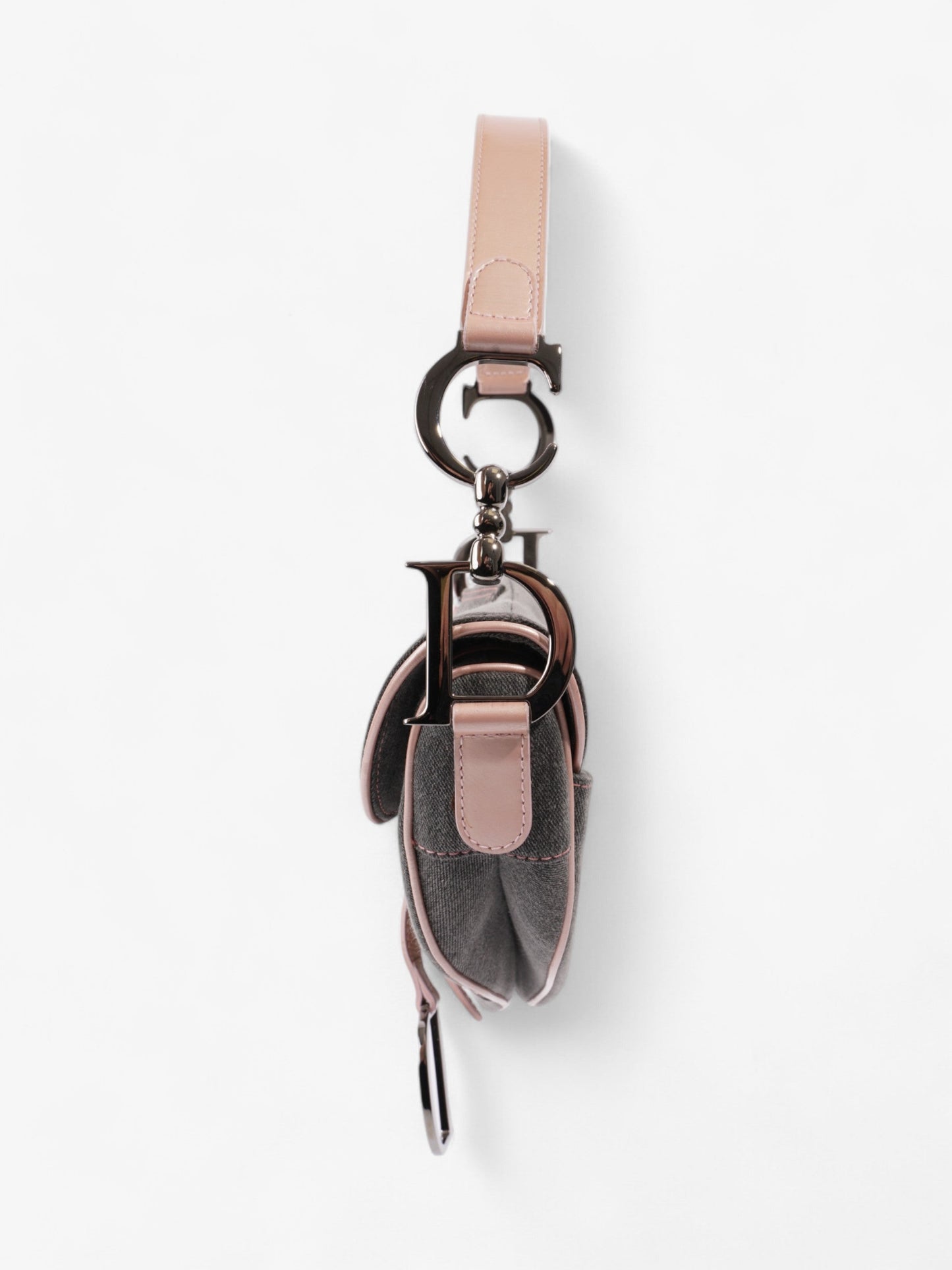 Christian Dior Saddle Bag Grey / Light Pink Denim