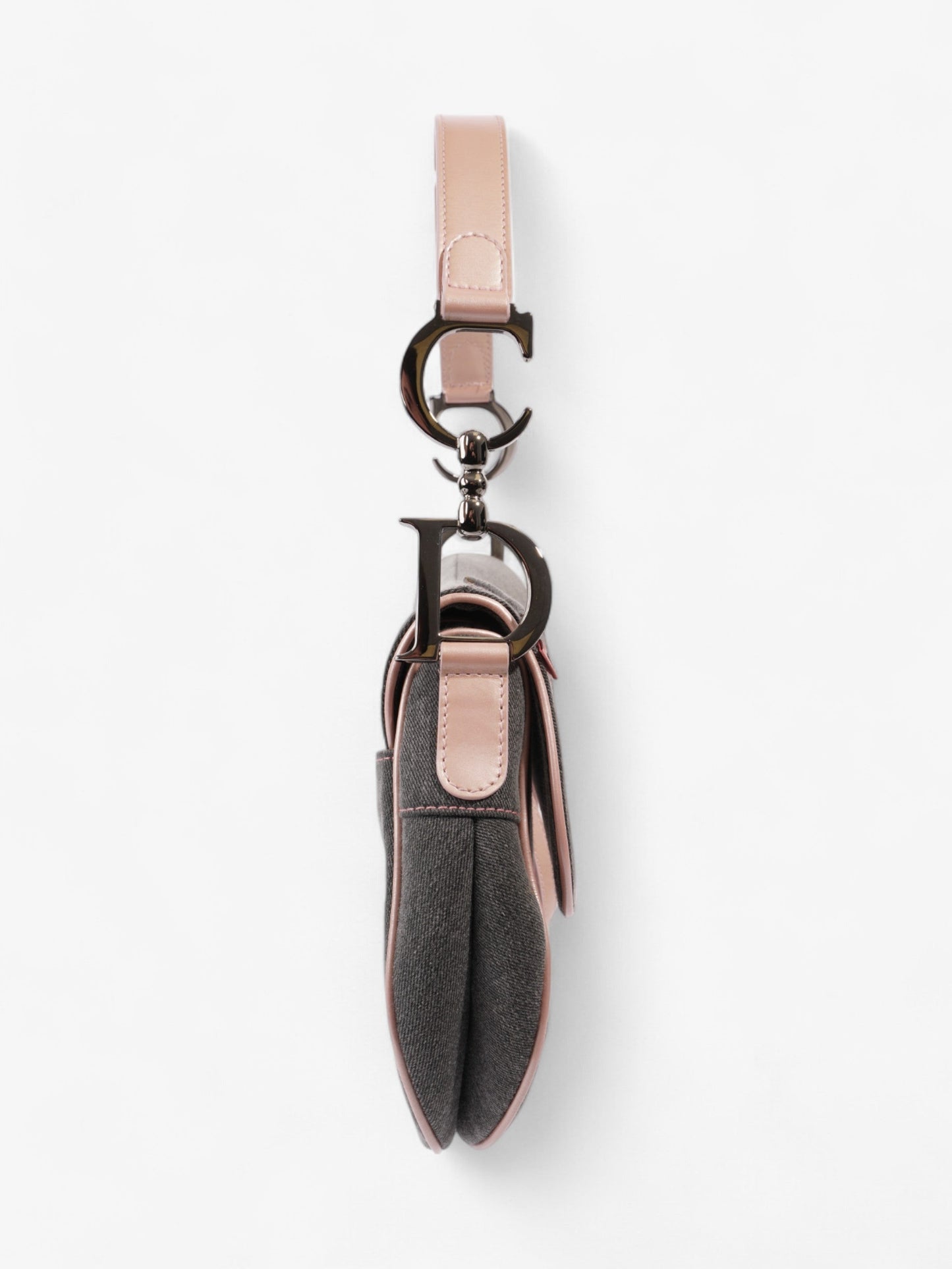 Christian Dior Saddle Bag Grey / Light Pink Denim