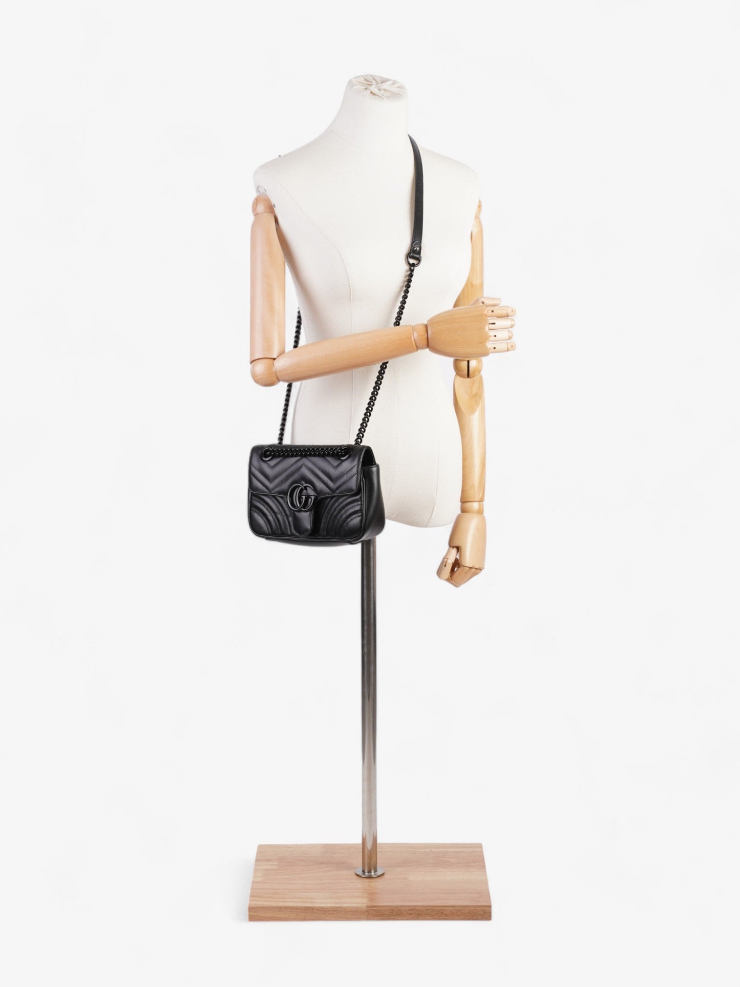 Gucci GG Marmont Black Matelasse Leather Mini