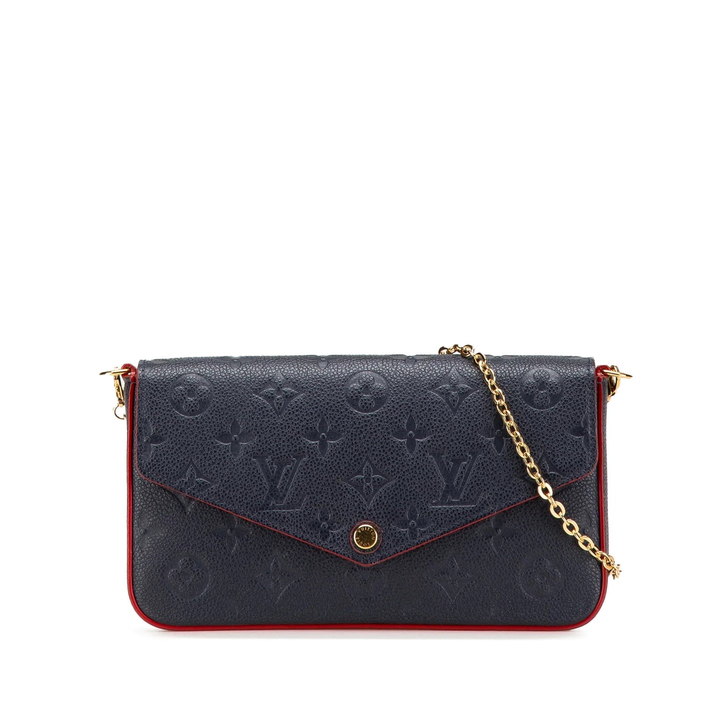 Blue Louis Vuitton Monogram Empreinte Pochette Felicie Crossbody Bag