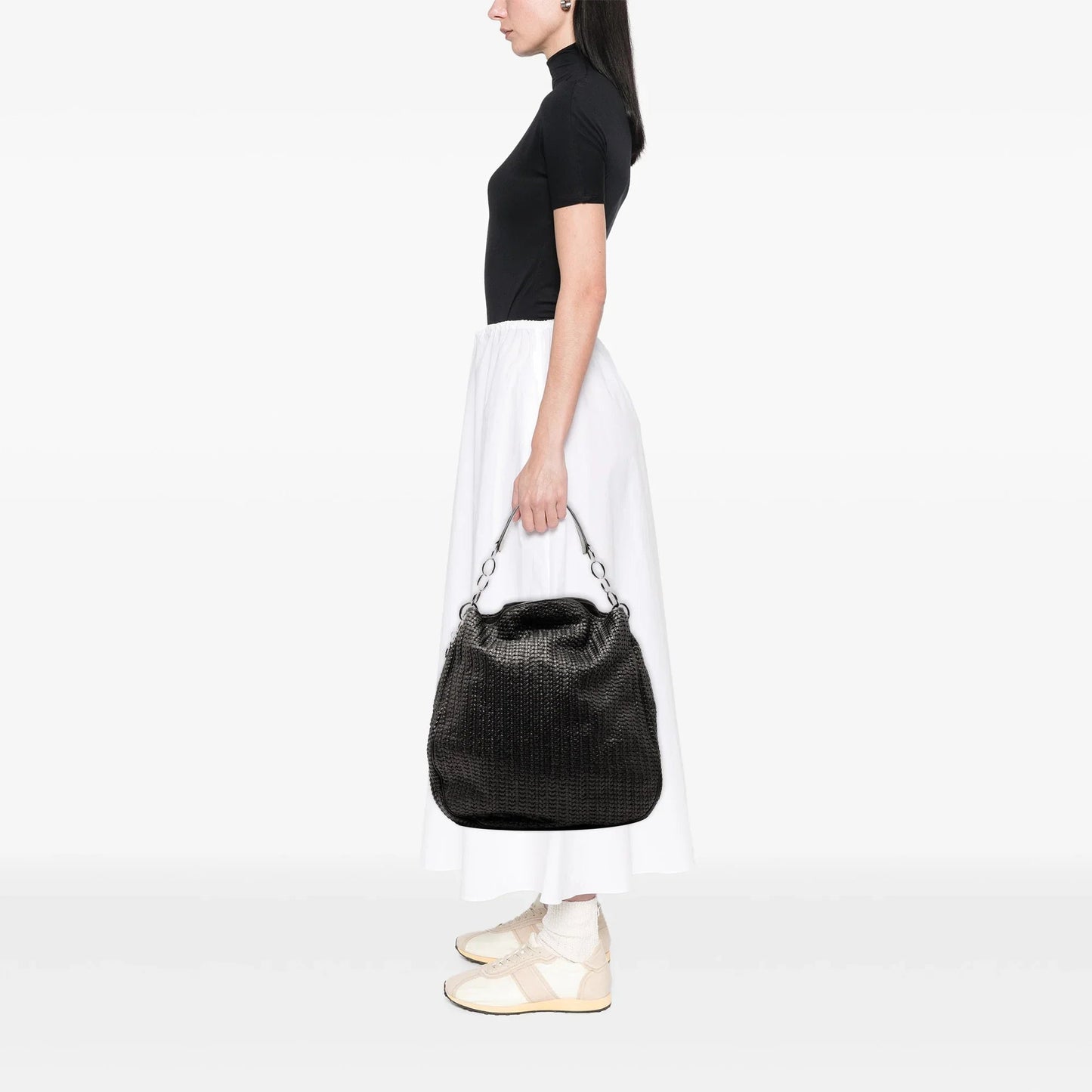 Black Dior Woven Lambskin Soft Lady Dior Hobo