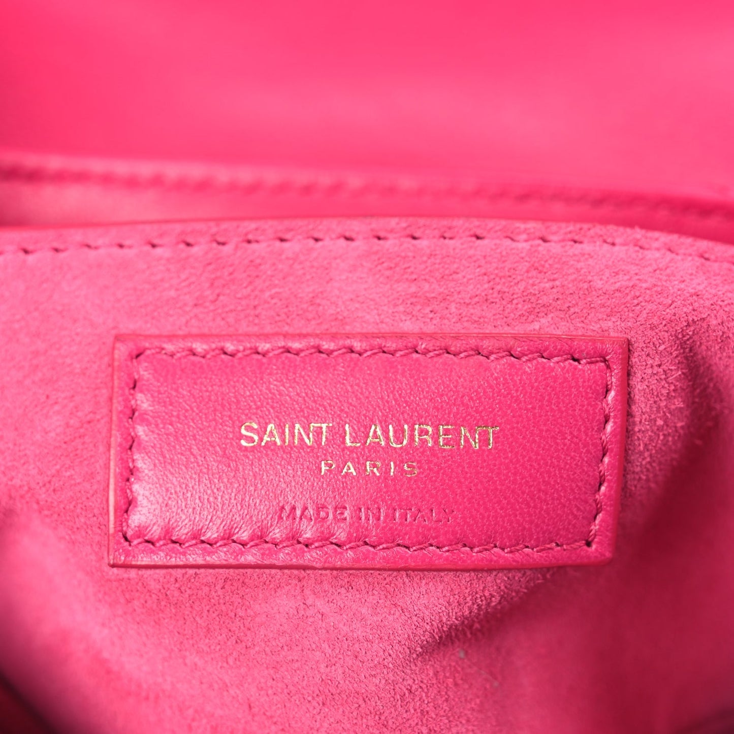 Saint Laurent Lambskin Quilted Le 57 Diamond Shoulder Bag Lipstick Fuschia