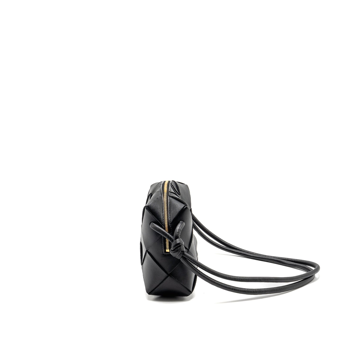 Bottega Veneta Cassette Camera Purse Smooth Intreccio Leather Black