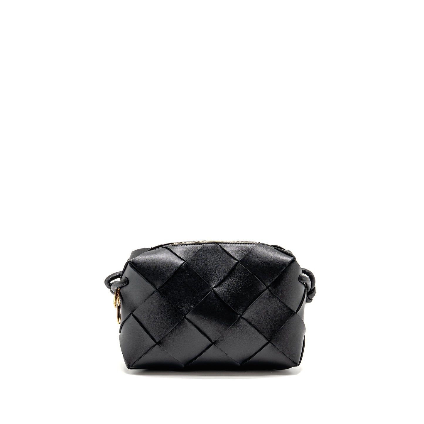 Bottega Veneta Cassette Camera Purse Smooth Intreccio Leather Black