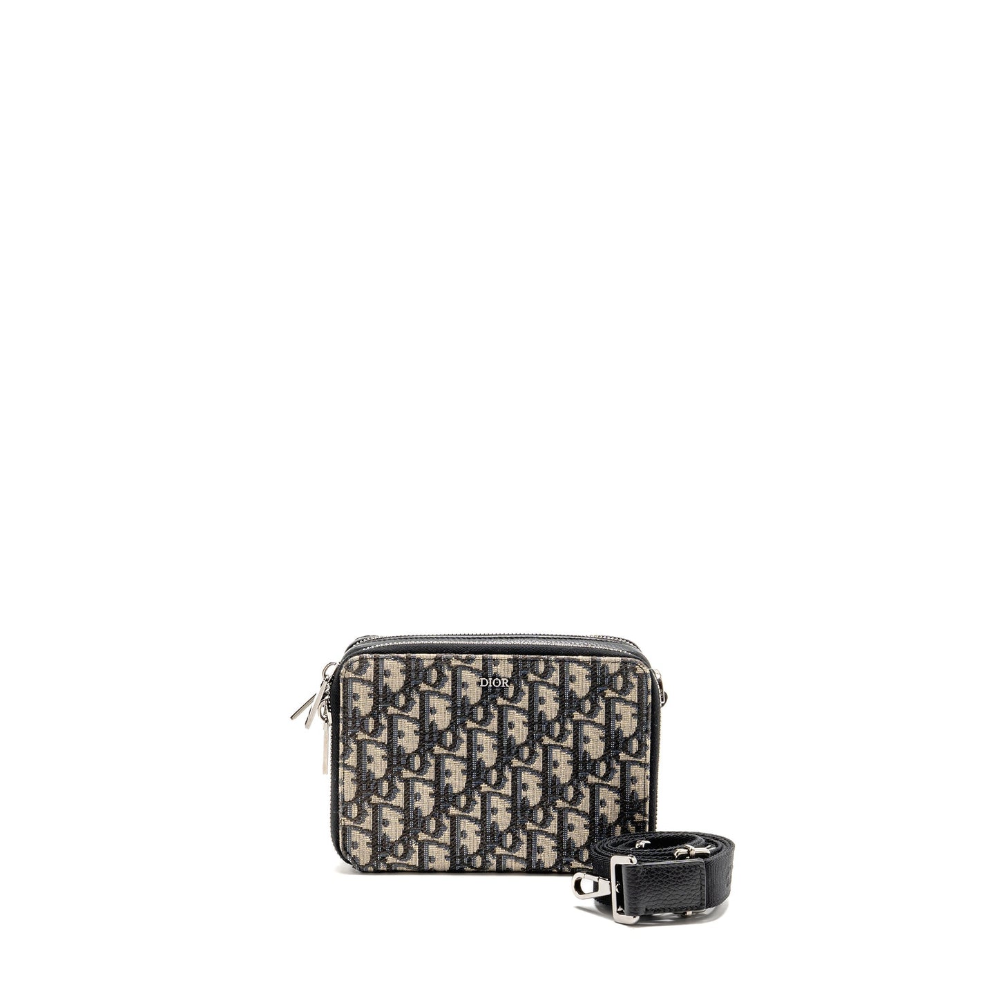 Dior Wallet On Strap Oblique Jacquard Canvas/Leather Blue