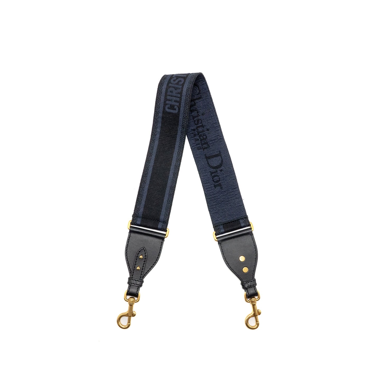 Dior Shoulder strap fabric / leather dark blue / black