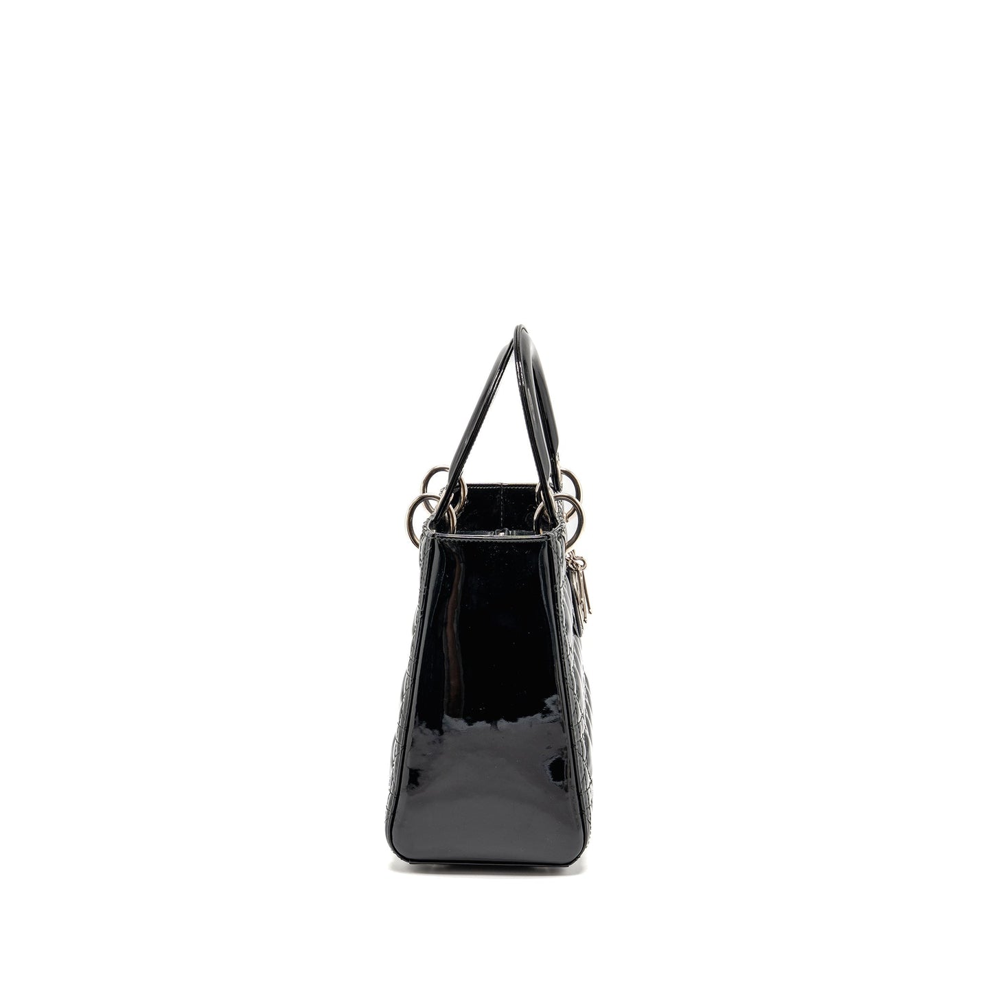 Medium Lady Dior Patent Leather Black