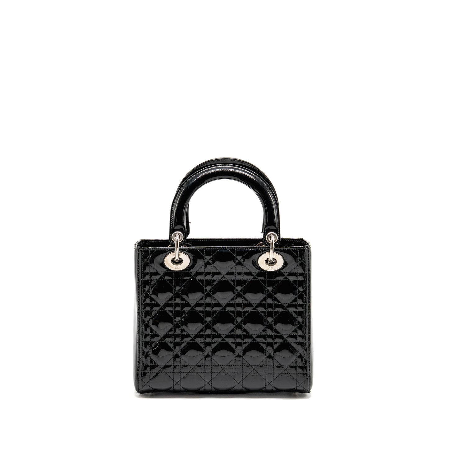 Medium Lady Dior Patent Leather Black