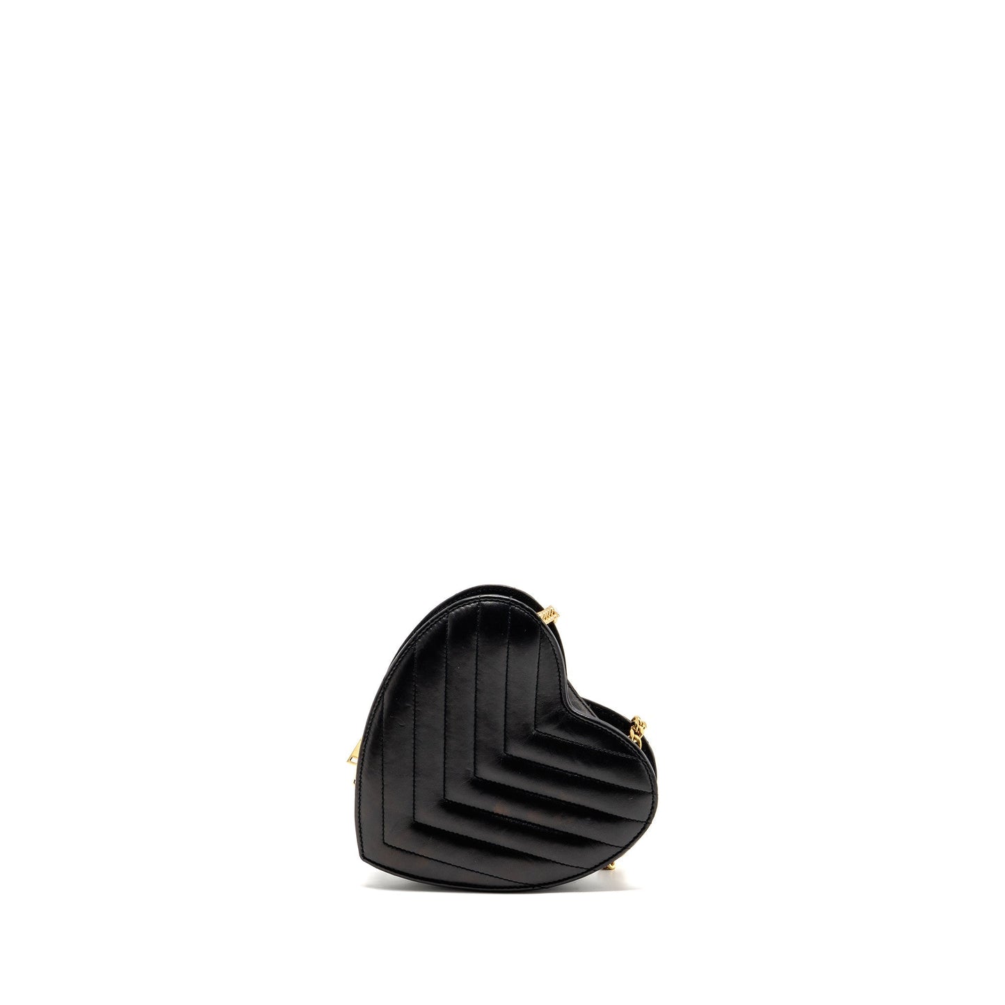 Saint Laurent/ Love Heart Chain Purse Lambskin Black