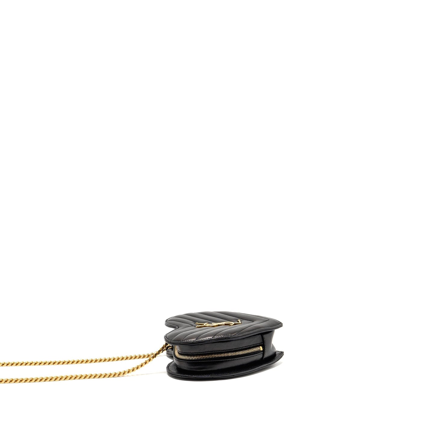 Saint Laurent/ Love Heart Chain Purse Lambskin Black