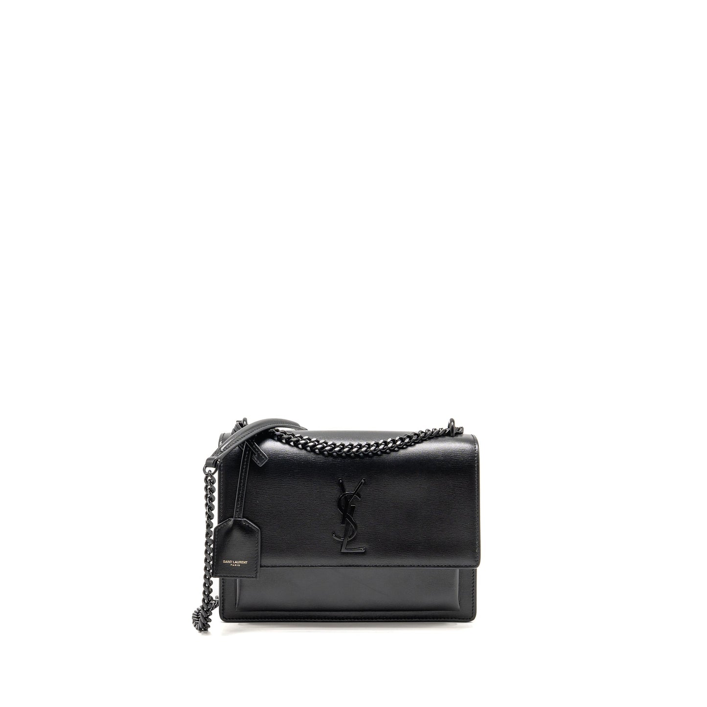 Saint Laurent / Medium Sunset Purse Black Calfskin Black Hardware
