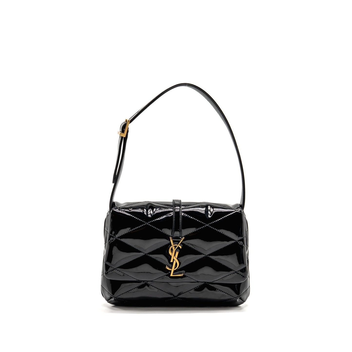 Saint Laurent/ 5 A 7 Quilted Mini Purse Patent Black