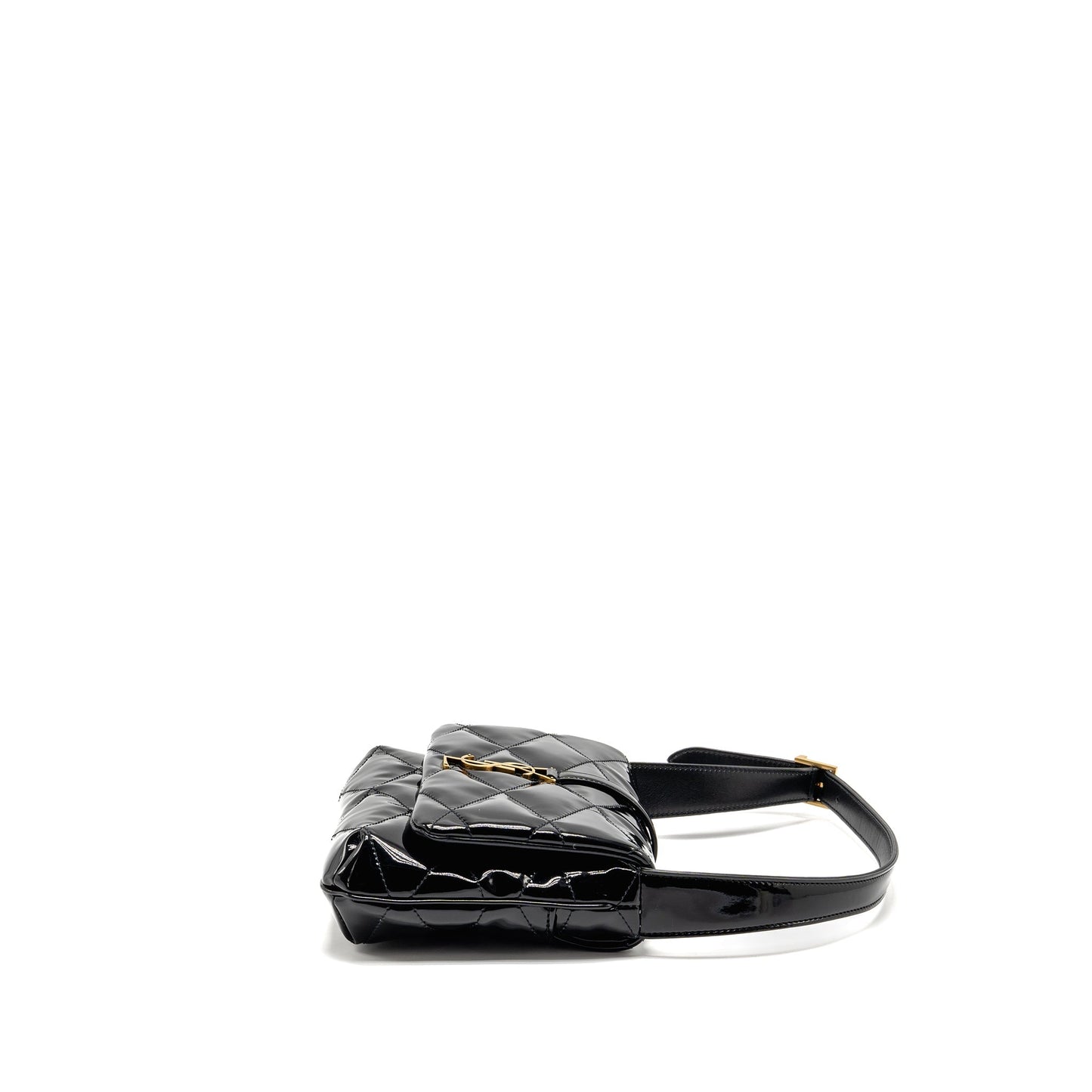 Saint Laurent/ 5 A 7 Quilted Mini Purse Patent Black