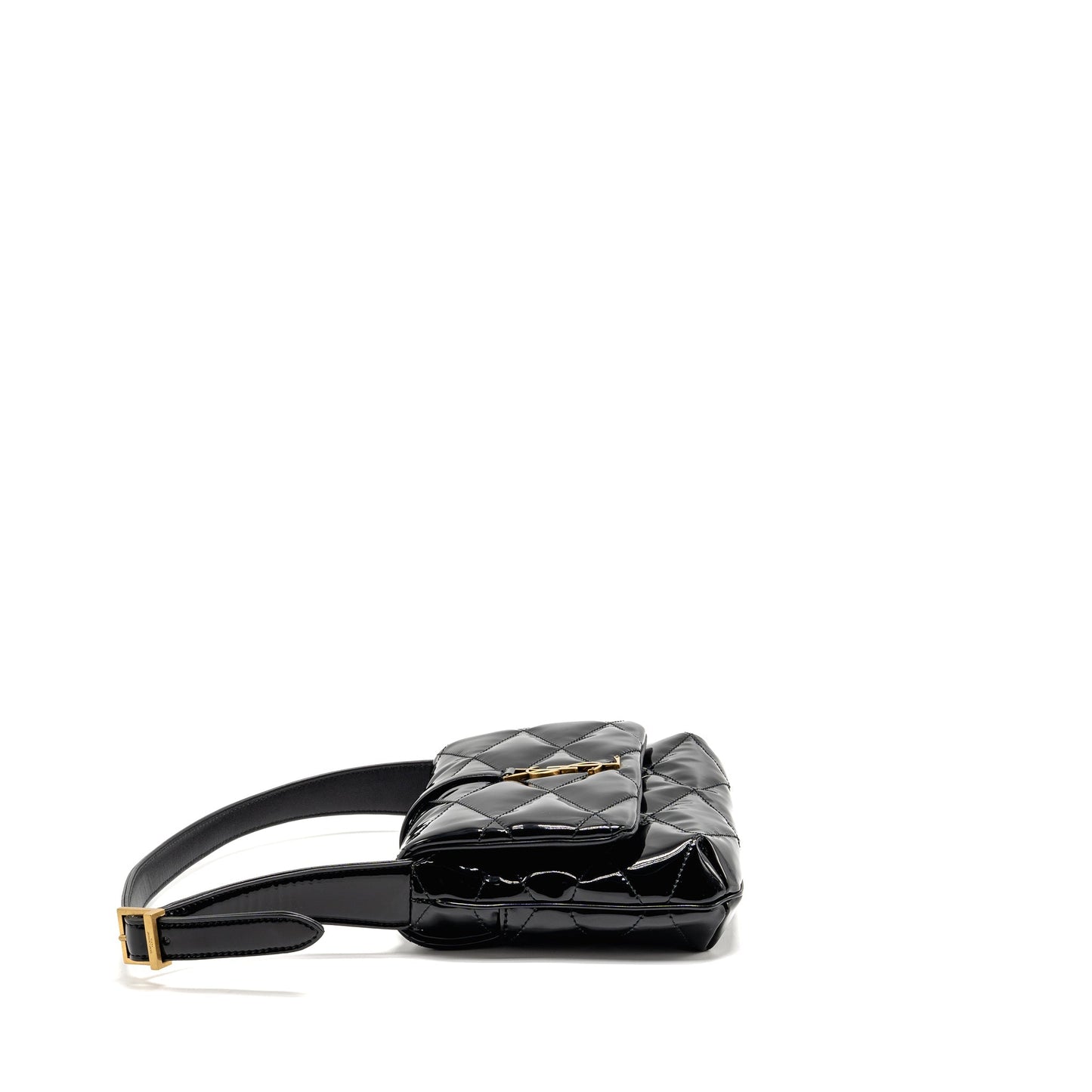 Saint Laurent/ 5 A 7 Quilted Mini Purse Patent Black