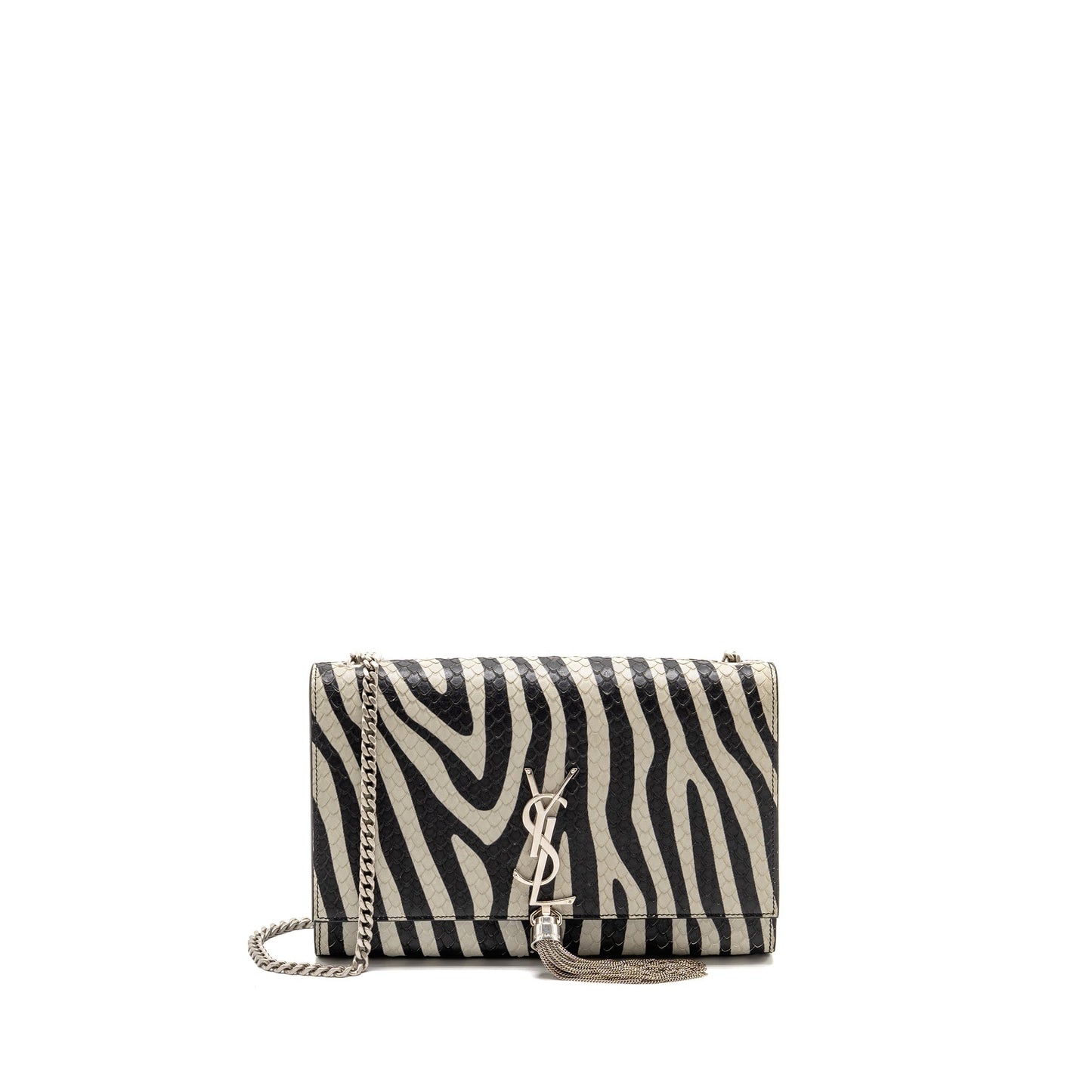 Saint Laurent/ Medium Kate Mini Purse with Tassel Embossed Leather Black/White