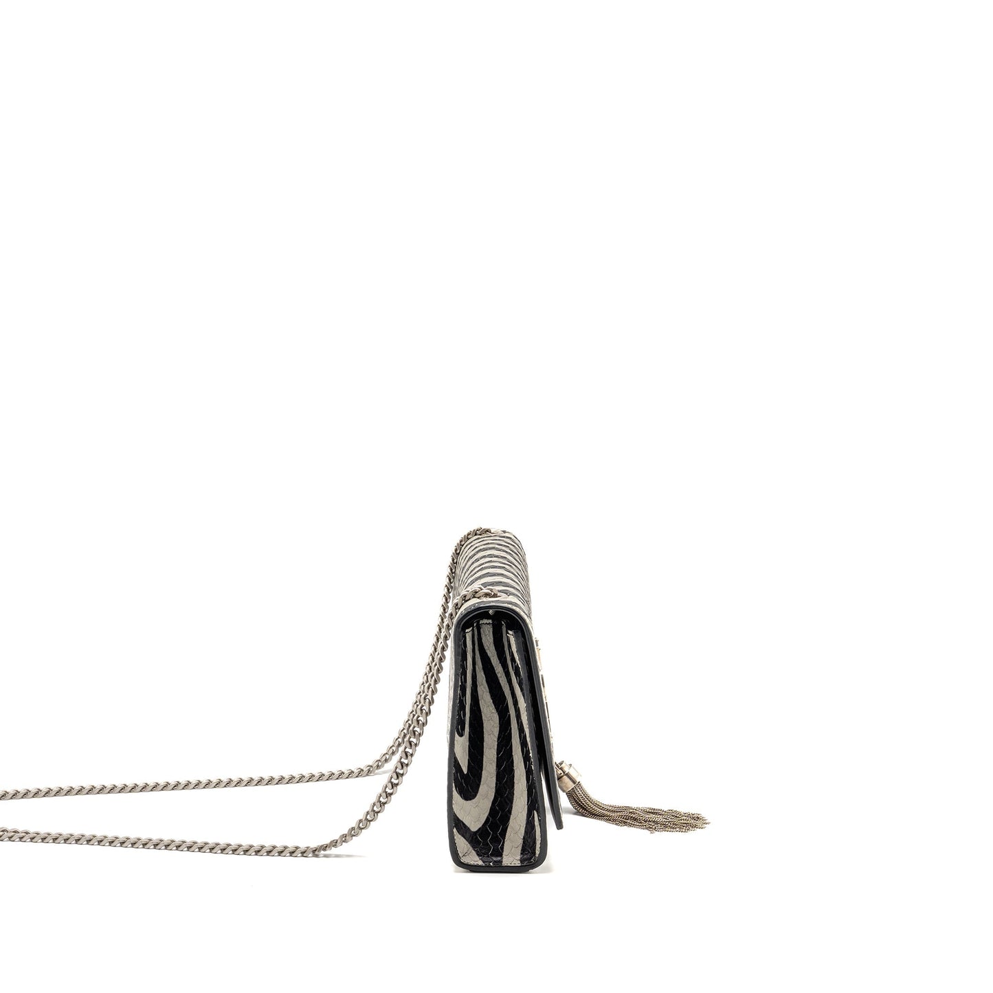 Saint Laurent/ Medium Kate Mini Purse with Tassel Embossed Leather Black/White