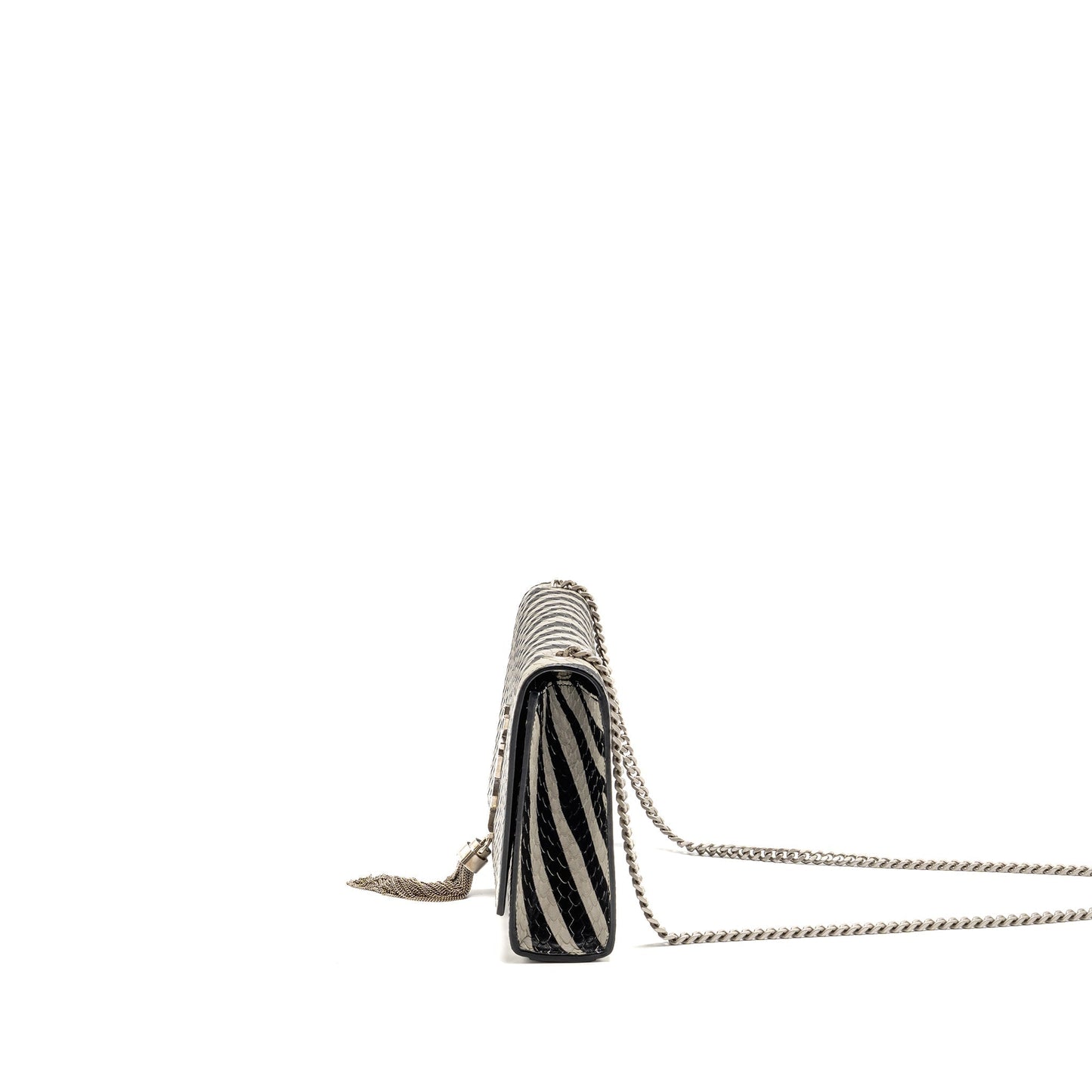 Saint Laurent/ Medium Kate Mini Purse with Tassel Embossed Leather Black/White