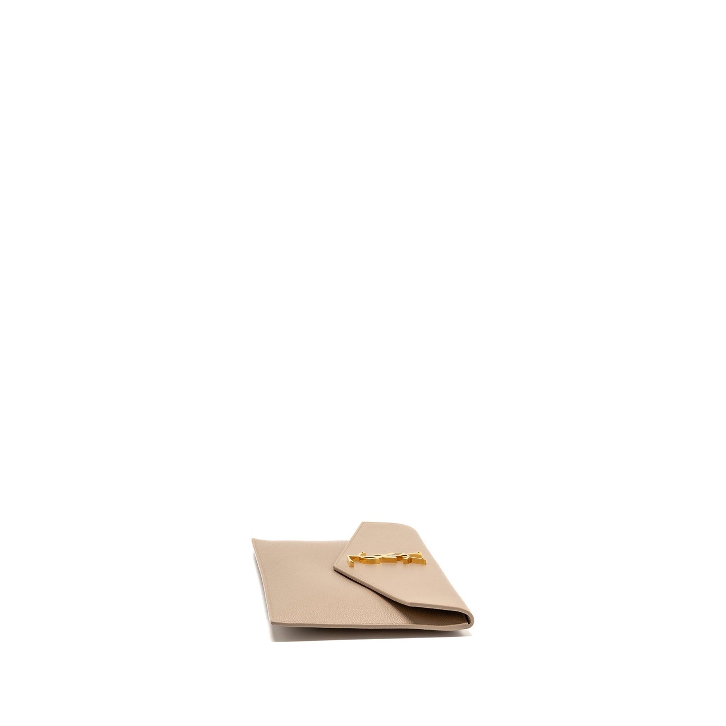 Saint laurent Uptown clutch grained calfskin beige