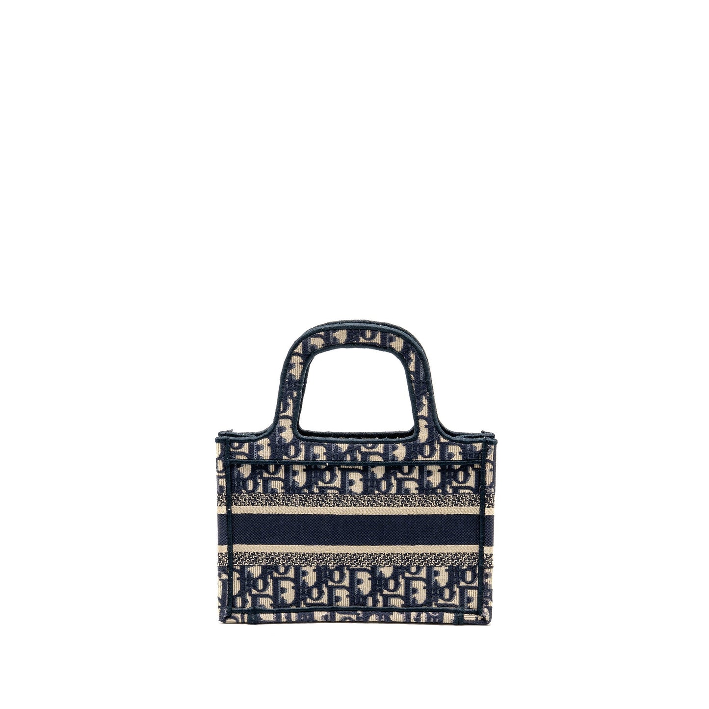 Dior Mini Book Tote Oblique Embroidery Blue